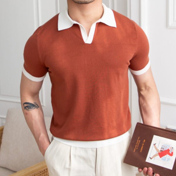 Summer Slim Lapel T-shirt Polo P0107 - Image 5