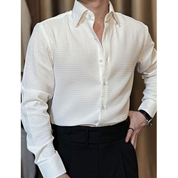 Casual Men Business Waffle Shirt P0327