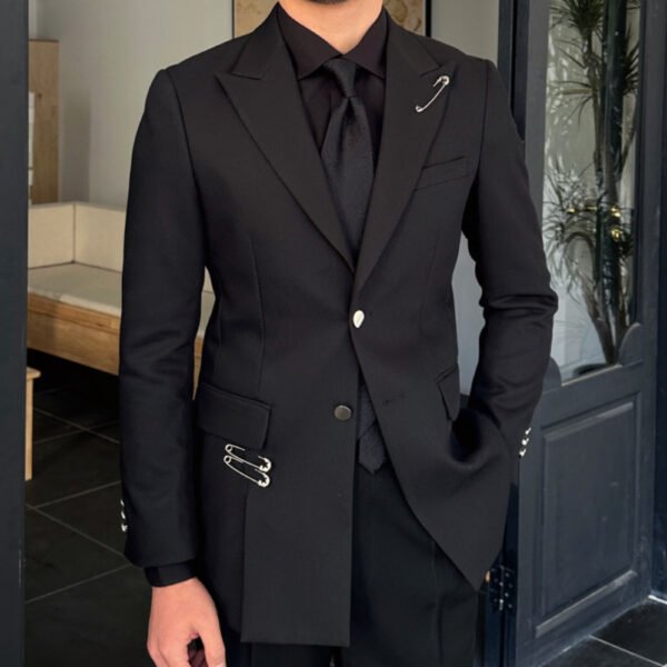 Party Dress Style Black Men Blazer Suit Coat P0326 - Image 4