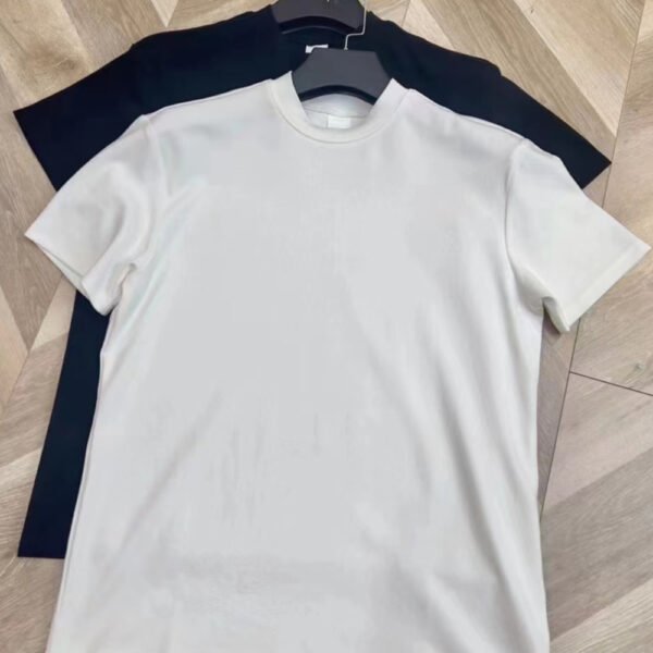Men Short Sleeve T-shirt Black White P0324 - Image 5