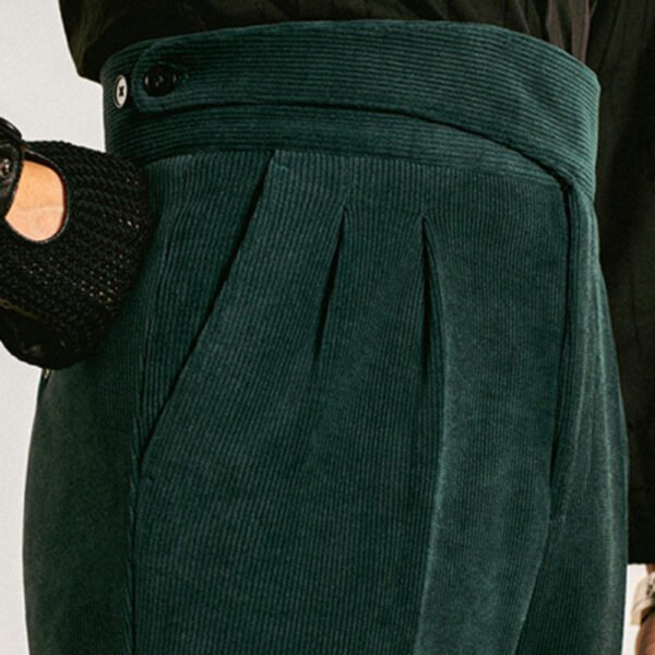 Corduroy Formal Straight High Waist Pants P0279 - Image 3