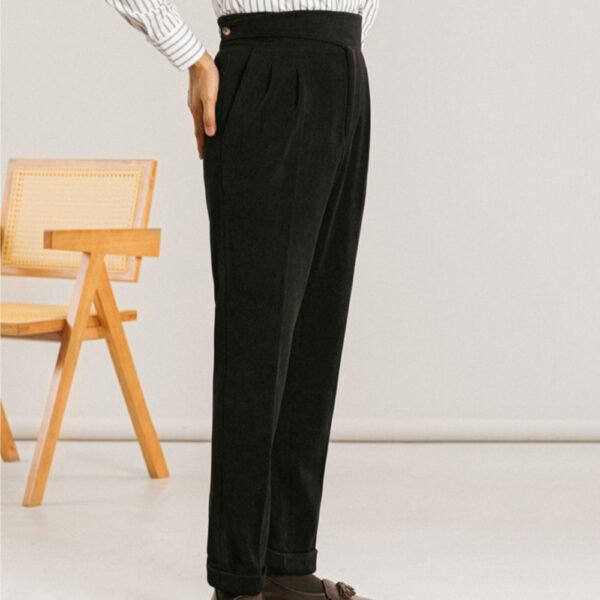 Corduroy Formal Straight High Waist Pants P0279 - Image 6