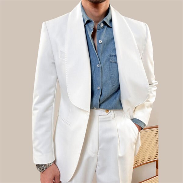 Green Fruit Collar Casual Men Blazer P0283 - Image 3