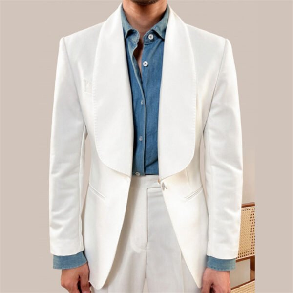 Green Fruit Collar Casual Men Blazer P0283 - Image 4