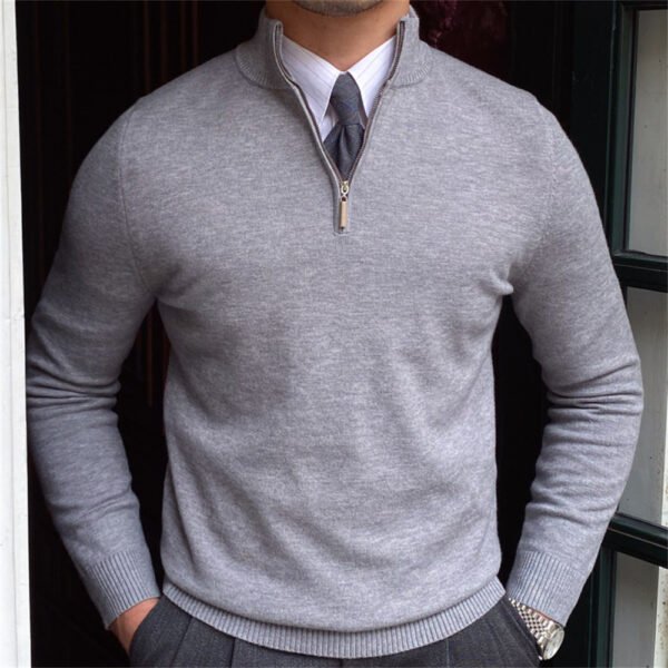 Lapel Pullover Sweater Colors Knitted Sweater P0288 - Image 2