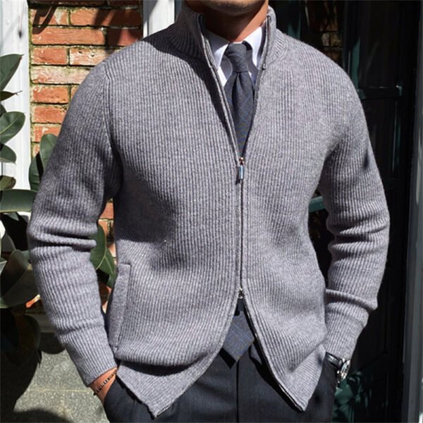 Cardigan Men Knitting Pocket Sweaters  P0286 - Image 5