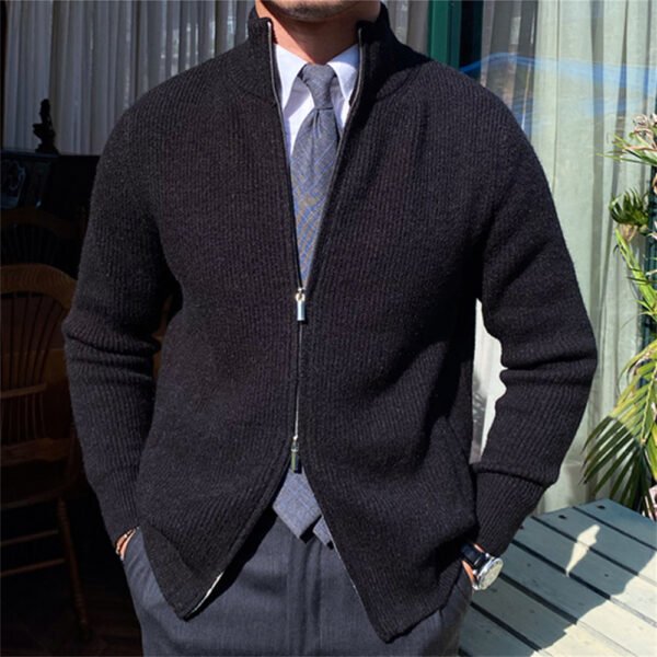 Cardigan Men Knitting Pocket Sweaters  P0286 - Image 4