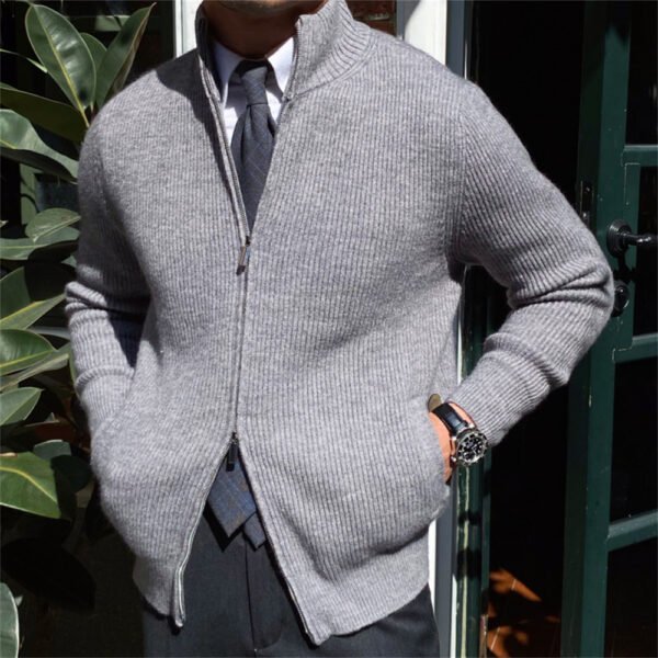 Cardigan Men Knitting Pocket Sweaters  P0286 - Image 3