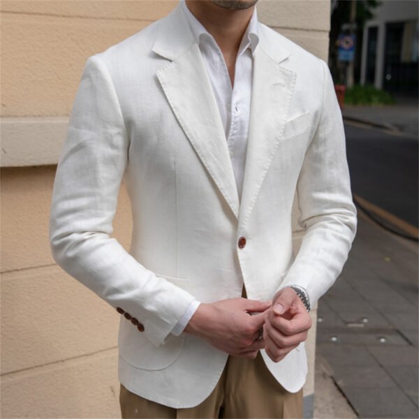 Linen Men Italian Blazer  P0290 - Image 4