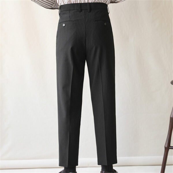 Stripe Straight Men Clothes Office Trousers P0296 - Image 3