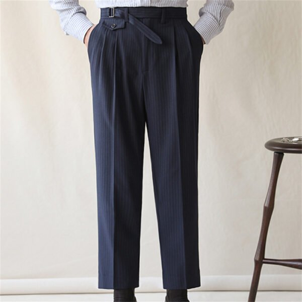 Stripe Straight Men Clothes Office Trousers P0296 - Image 2