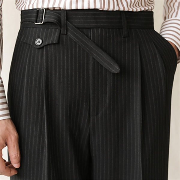 Stripe Straight Men Clothes Office Trousers P0296