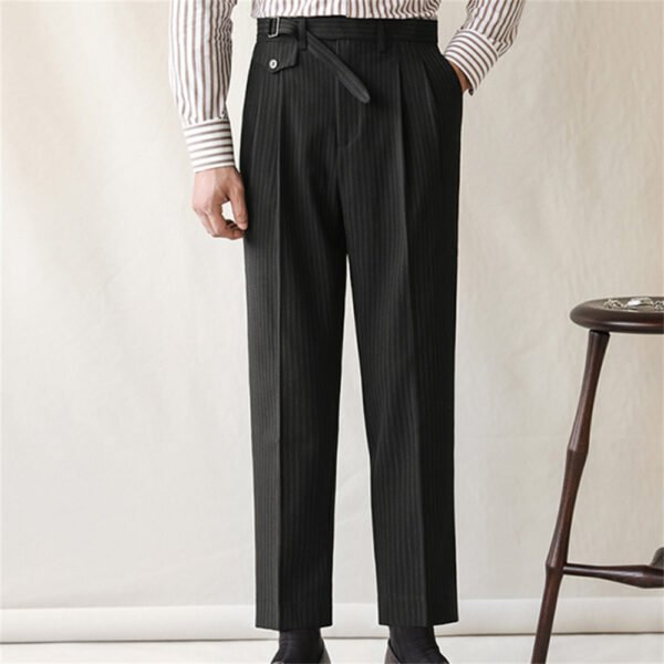 Stripe Straight Men Clothes Office Trousers P0296 - Image 4