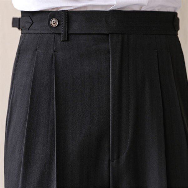 High Waist Straight Suit Pants Men P0298 - Image 6