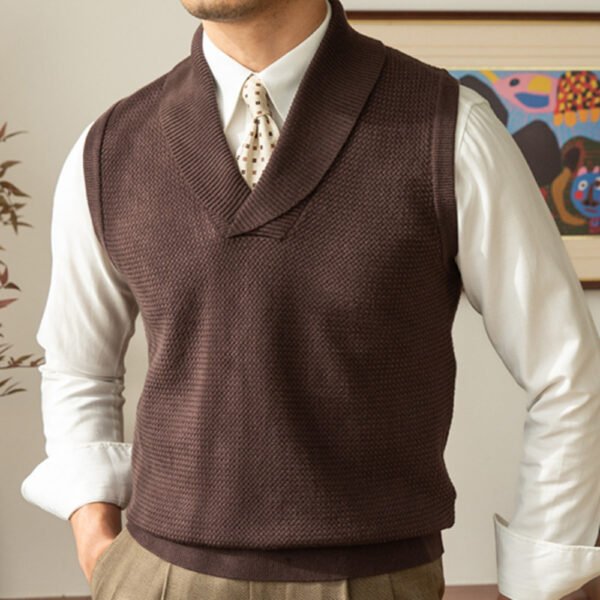 V Neck Vest Knitted Men Pullover Sweater P0305 - Image 4