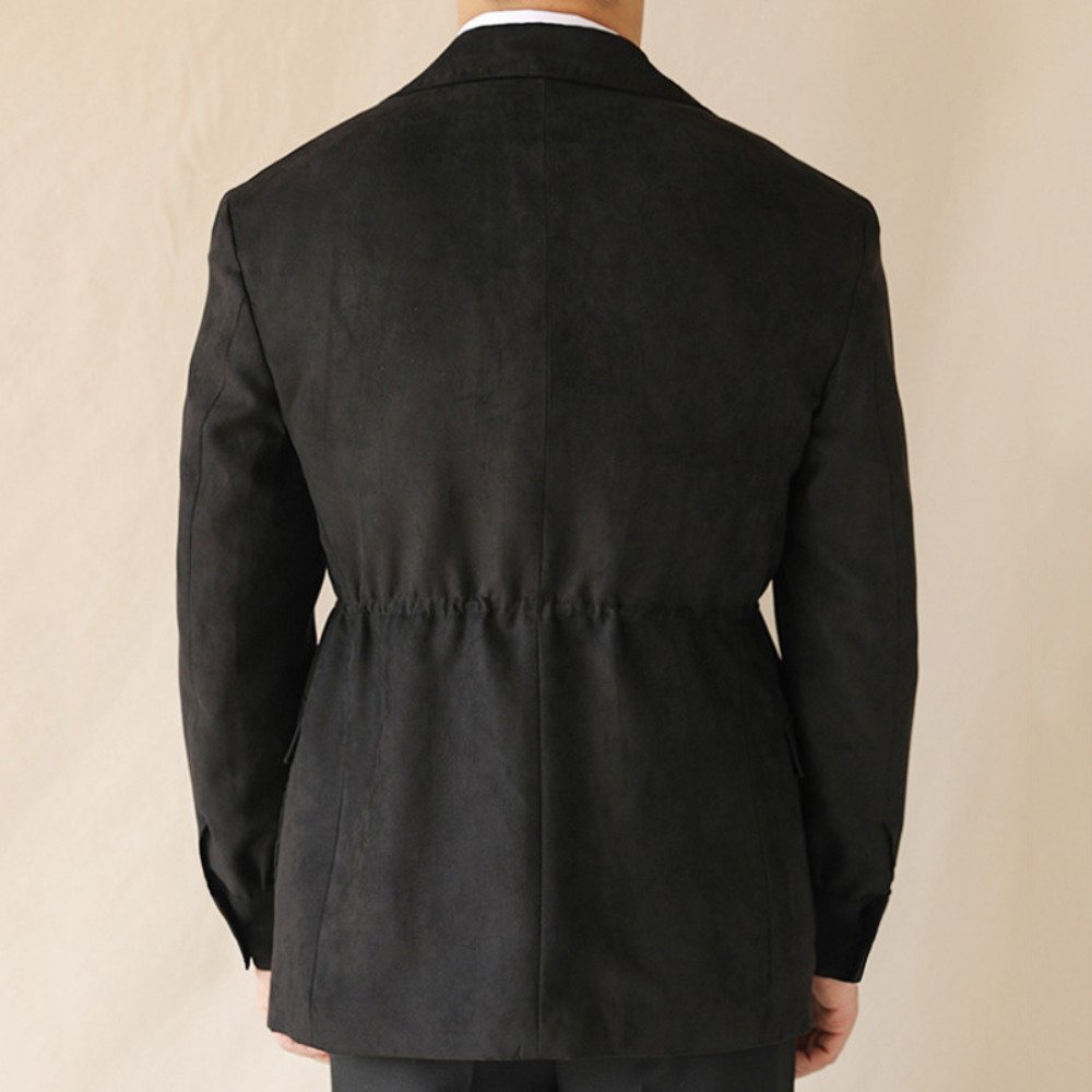Multiple Pockets Men Jacket Lapel Coat P0312 - Image 6