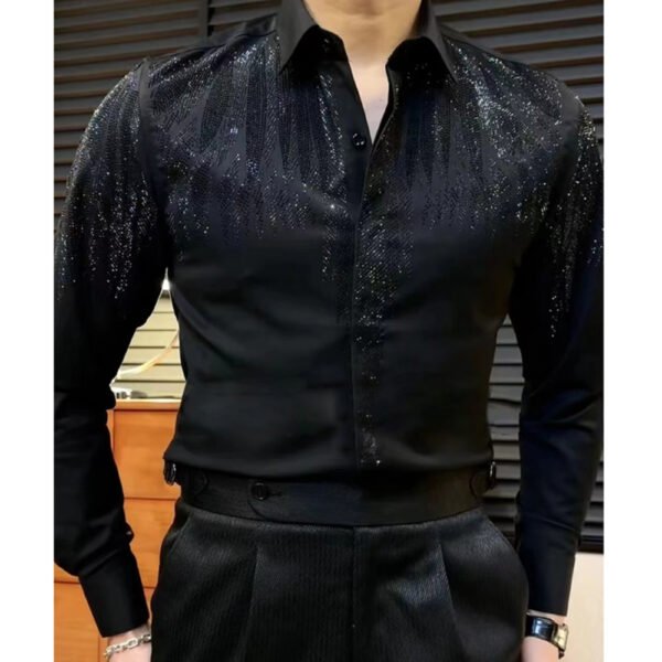 Luxury Hot Diamond Long Sleeved Shirt P0339