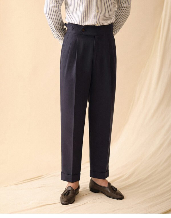 Linen High Waisted Straight Pant For Men P0371 - Image 9