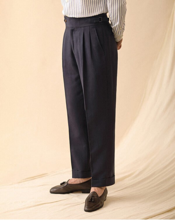 Linen High Waisted Straight Pant For Men P0371 - Image 8