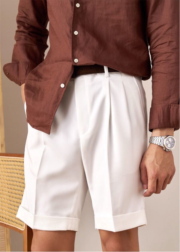 Solid Color Casual Short Pant Men Suit Short P0377