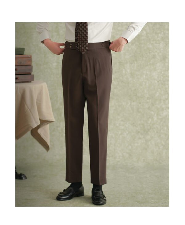 Solid Color Office Trousers Men High Waisted Suit Pants P0375 - Image 6