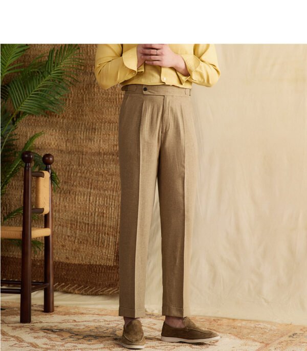 Lyocell Cotton Thin Skin Men Dress Pant High Waist Pant P0372 - Image 7