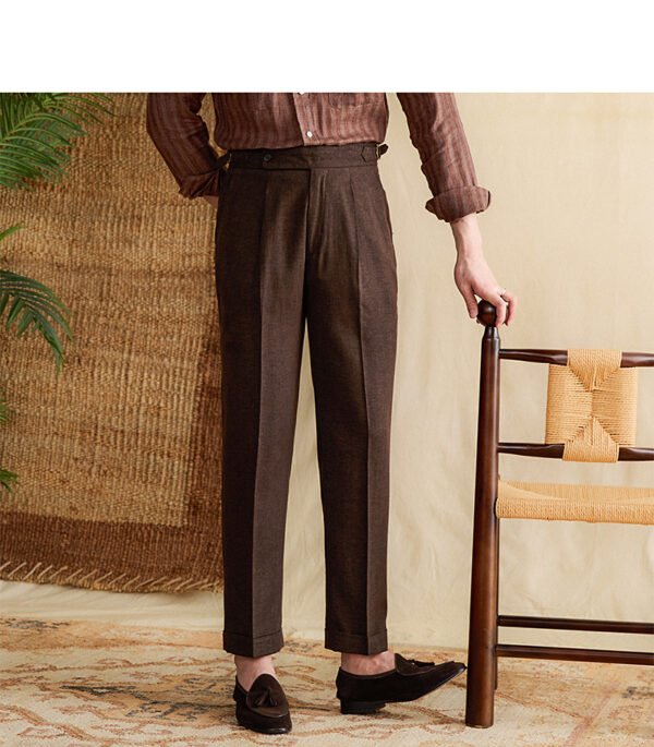 Lyocell Cotton Thin Skin Men Dress Pant High Waist Pant P0372 - Image 12