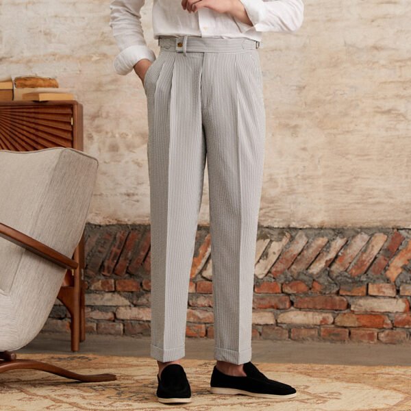 Striped High Waisted Straight Leg Pants Man P0364 - Image 5