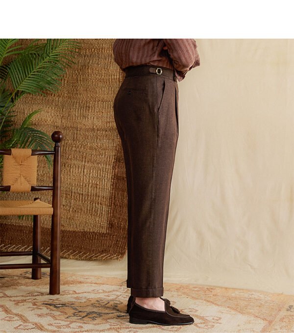 Lyocell Cotton Thin Skin Men Dress Pant High Waist Pant P0372 - Image 10