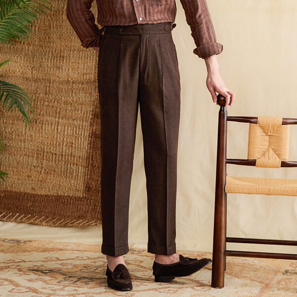 Lyocell Cotton Thin Skin Men Dress Pant High Waist Pant P0372 - Image 11