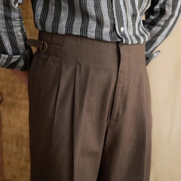 Linen Cotton Naples Straight Leg Pant man P0368 - Image 9