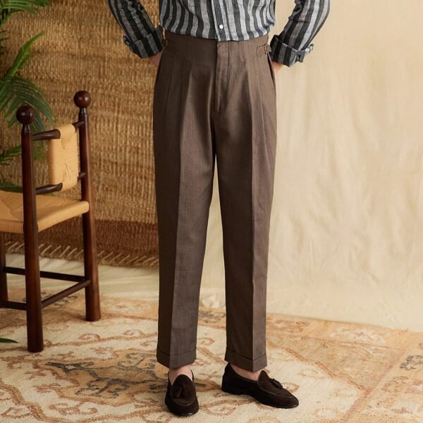 Linen Cotton Naples Straight Leg Pant man P0368 - Image 10