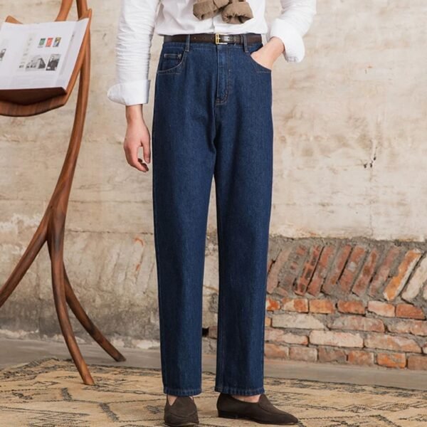 High Waist Straight Leg Jeans Men Trouser P0383 - Image 6