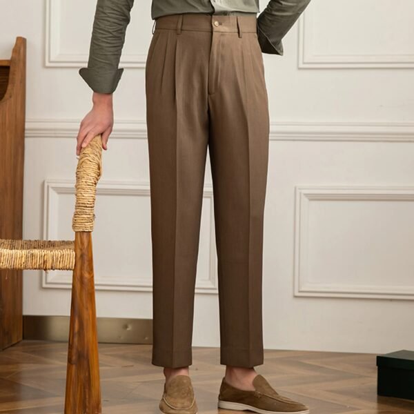 Business Office Trouser Men Solid Color Pants P0382 - Image 7