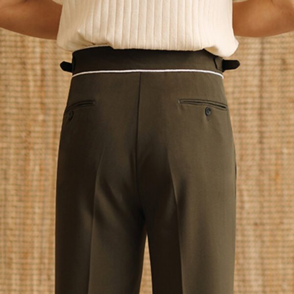 Straight Suit Pants For Men's High Waisted Trousers P0373 - Image 3