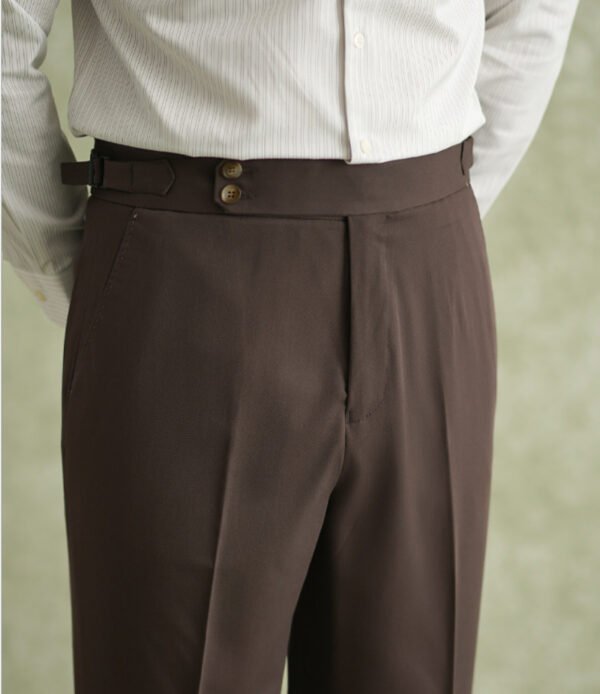 Solid Color Office Trousers Men High Waisted Suit Pants P0375 - Image 2