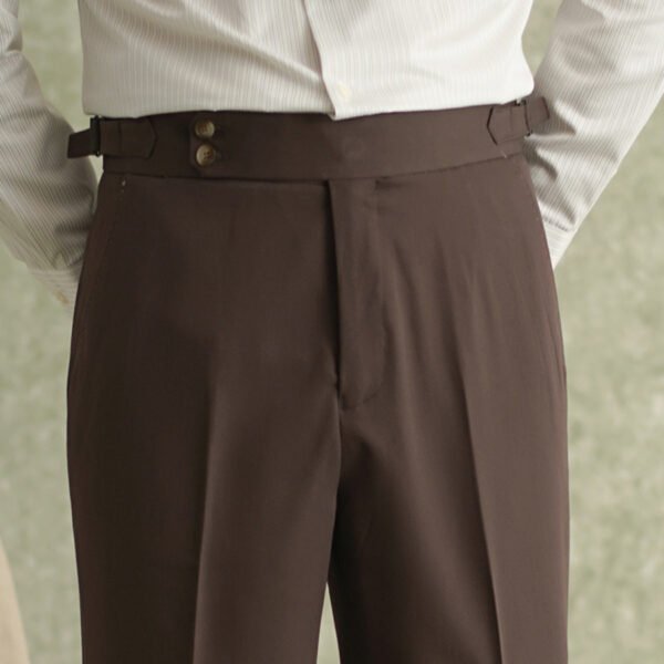 Solid Color Office Trousers Men High Waisted Suit Pants P0375 - Image 3