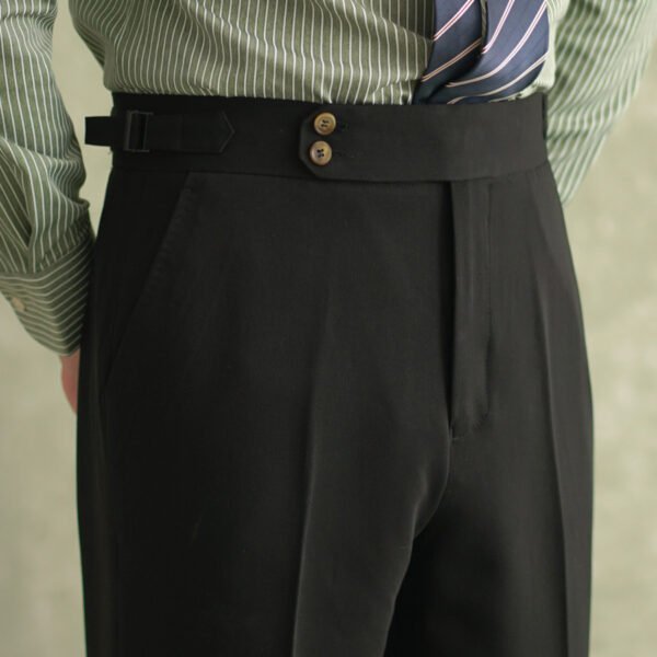 Solid Color Office Trousers Men High Waisted Suit Pants P0375