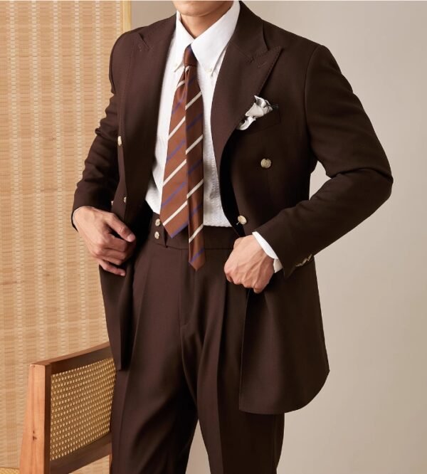 Linen Thin Suit Set for Men Summer Business P0386 - Image 12