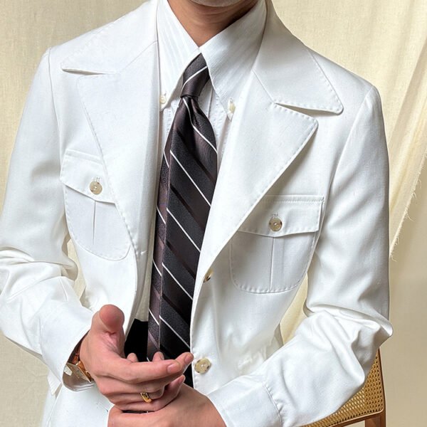 Casual Linen jacket for men's P0359 - Image 7